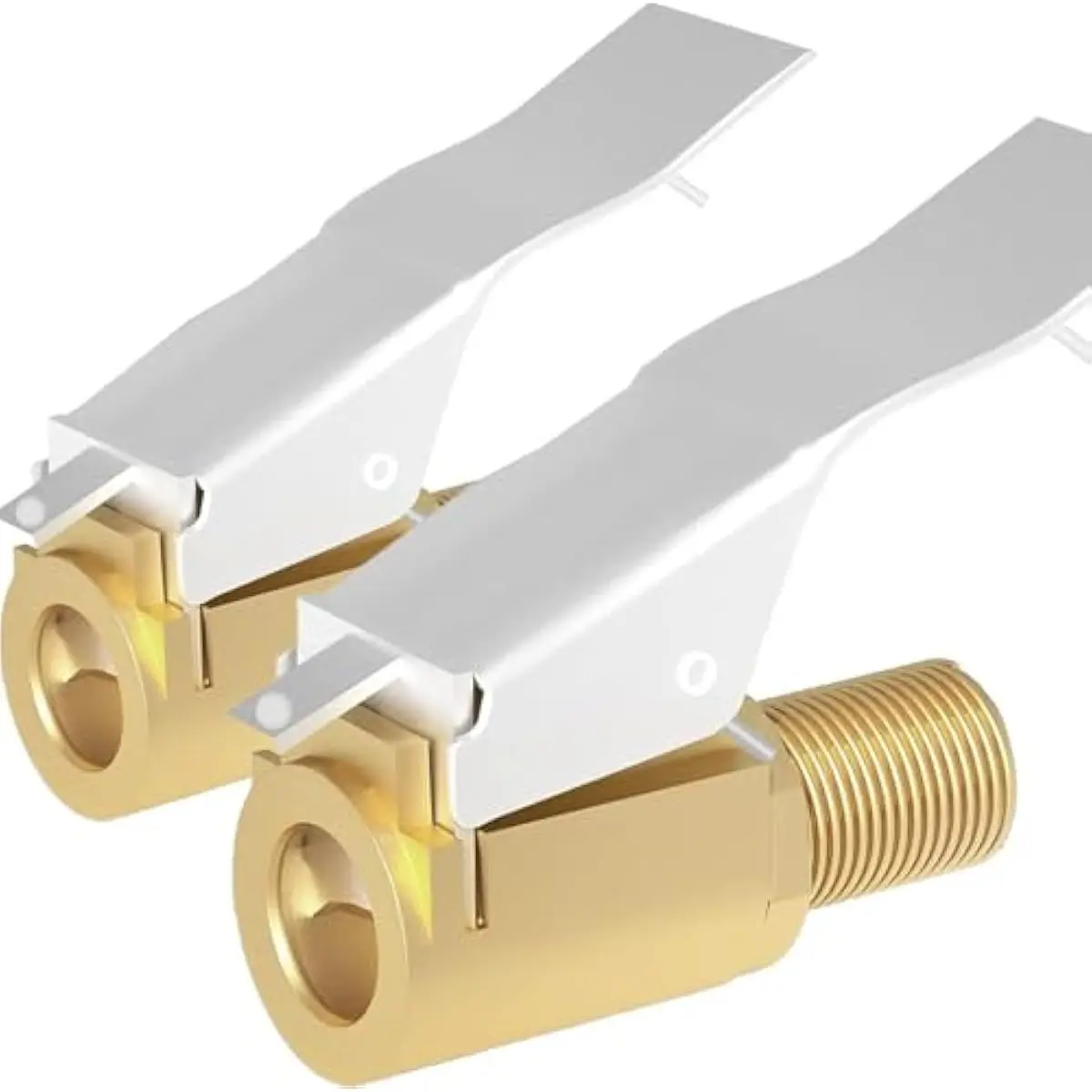 Brass Locking Car Tire Air Chuck Hose Adapter - 250 psi Anti-Corrosion Inflator, 8mm Bore Hose, Push-Twist-Lock Connection Converter, No Leakage for Inflating Tires on Bike, Car, Truck