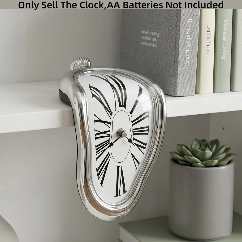 Salvador Dali Melting Clock, Creative Decorative Clock, Surrealist Art Melted Clock Funny Decor Gift for Home Office Desk Shelf Wall