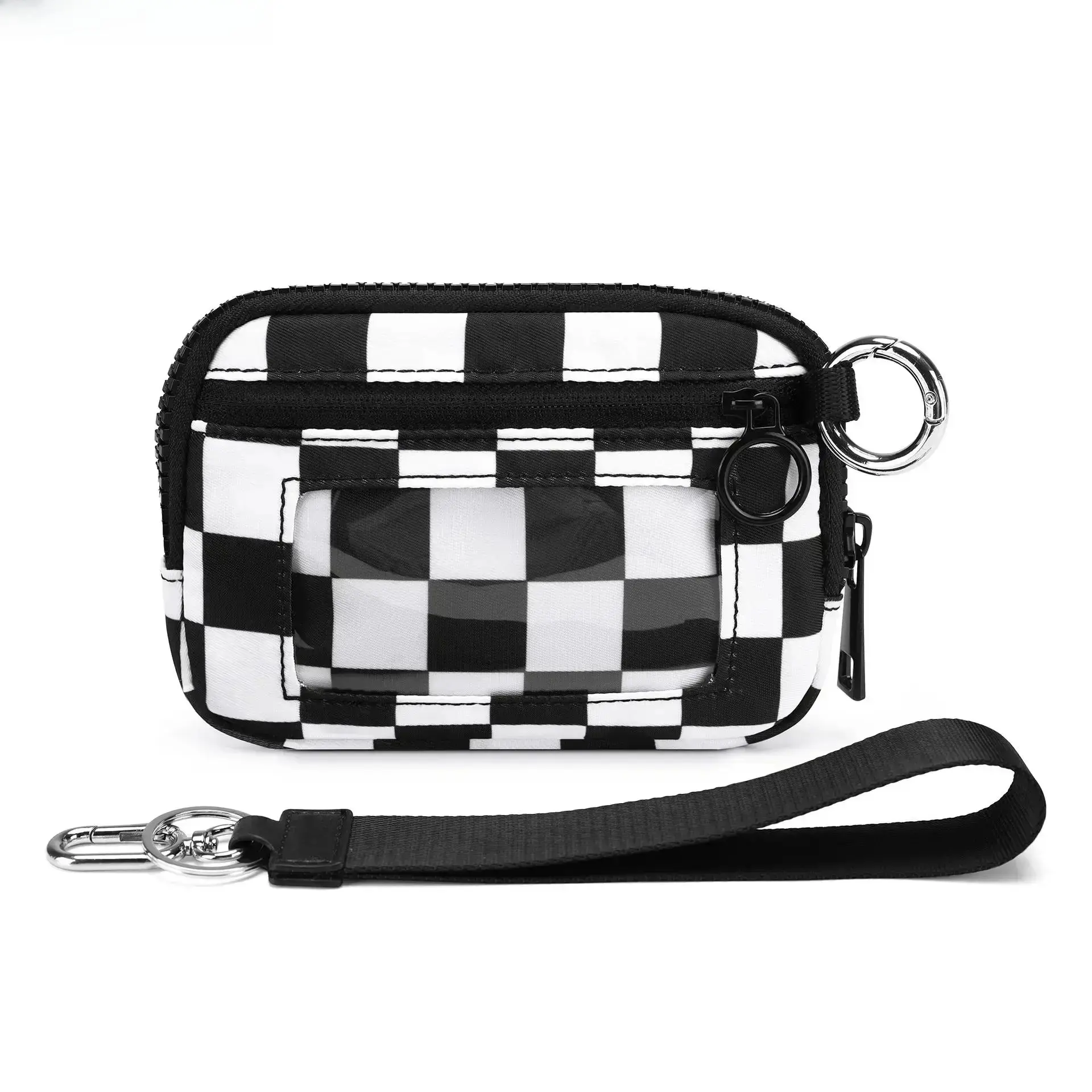 Women's RFID Blocking Nylon Wristlet Wallet - Black Zippered Pouch with Card Holder, Coin Purse & Keychain, Anti-Theft for Travel & Everyday Use, Wallets