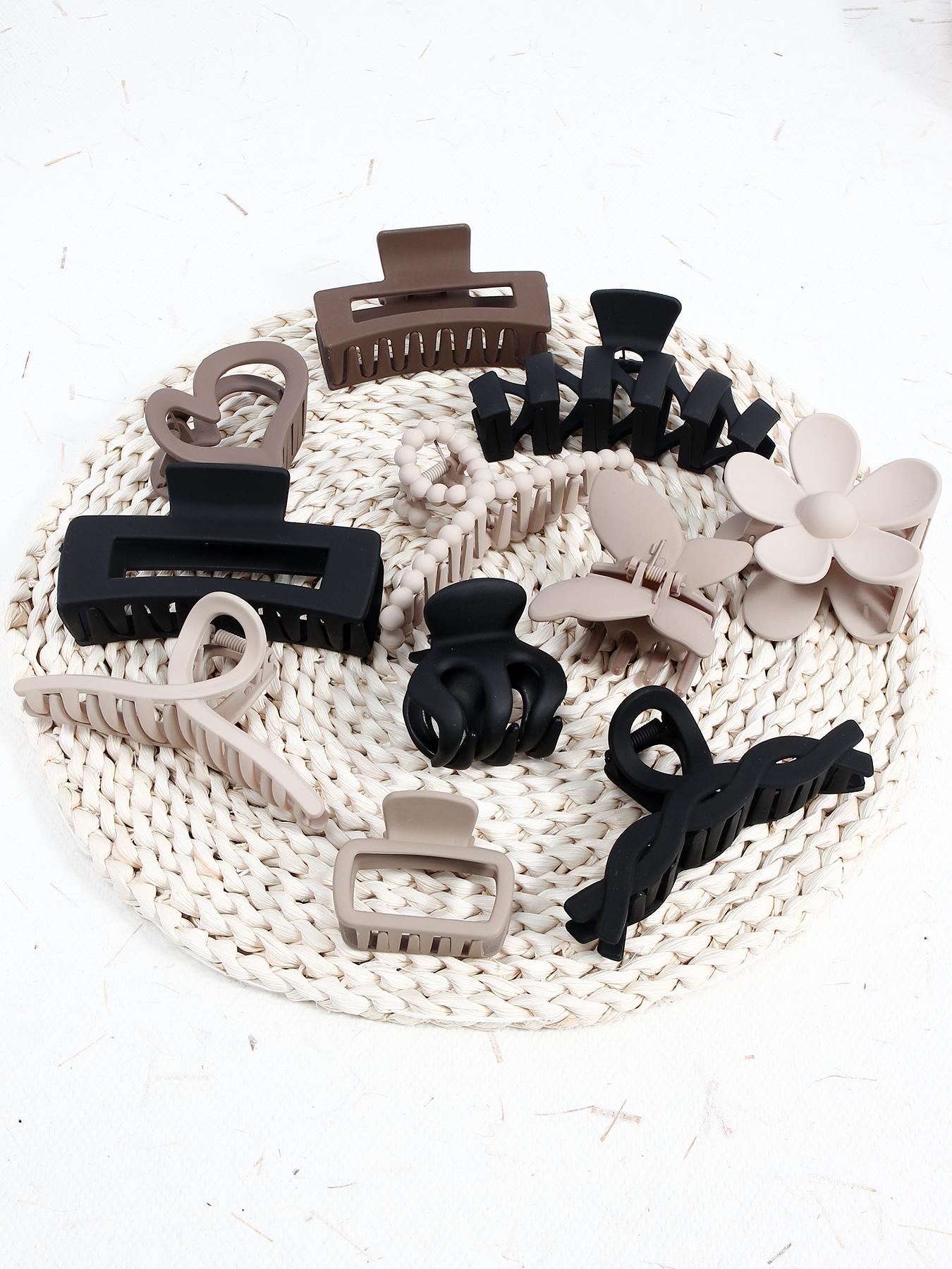 Women's Elegant Flower & Heart & Butterfly Design Hair Claws, 11pcs/set Trendy Mixed Style Non-slip Hair Claws, Casual All-match Hair Accessories for Women & Girls, Hairstyle Ideas, Flower Hair Clip, Prom Mom Hair Clip