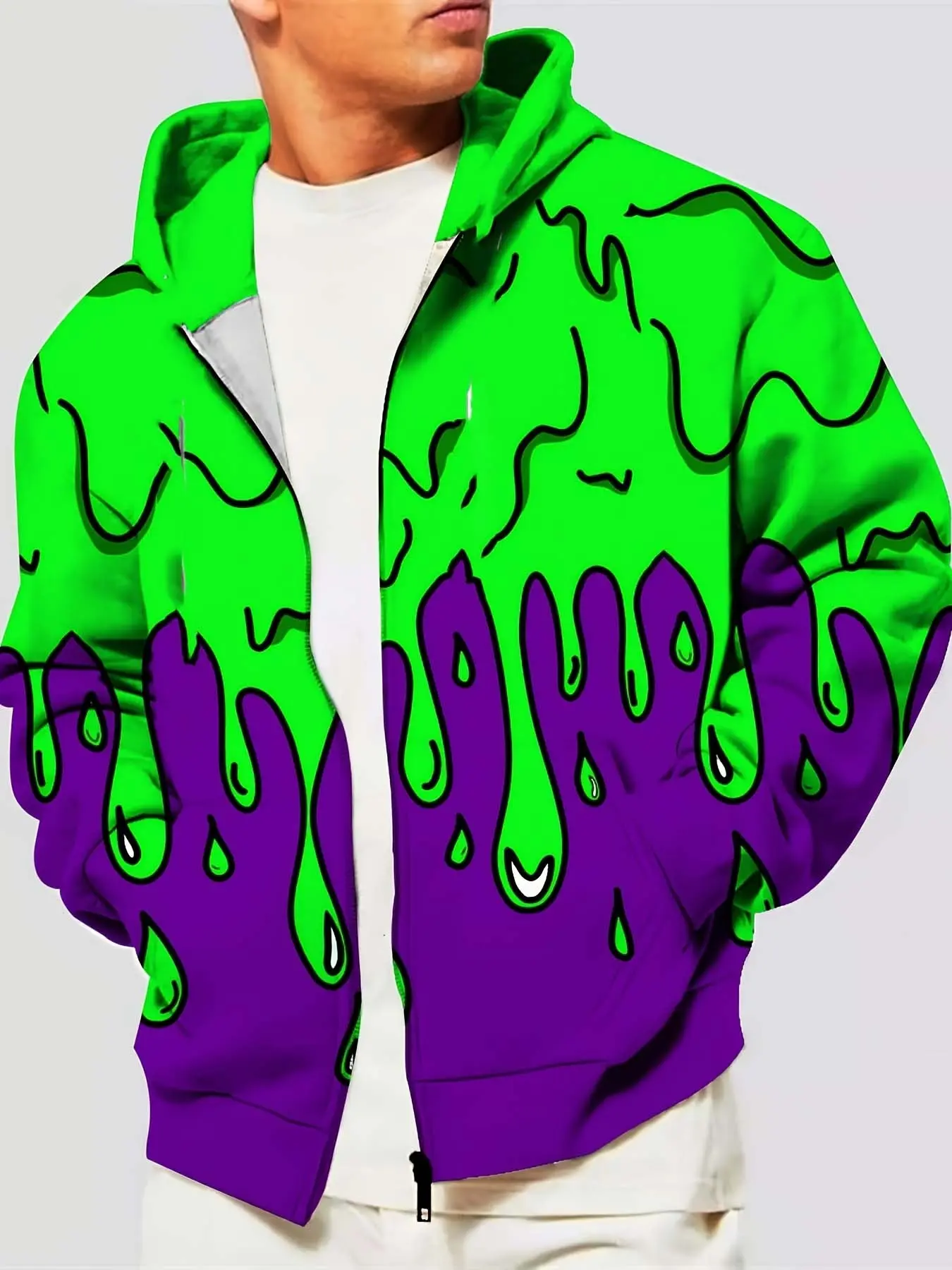 Men's Zipper Hoodie, Polyester Racing Hoodie, Outdoor Activity, Durable Lightweight, Fashion Design, Gym, Running, Casual Wear