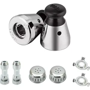 2 Pack Universal Pressure Cooker Relief Valve Kit with Stainless Steel Anti‑Blocking Covers & Exhaust Rod 80 KPA Pressure Regulator Replacement