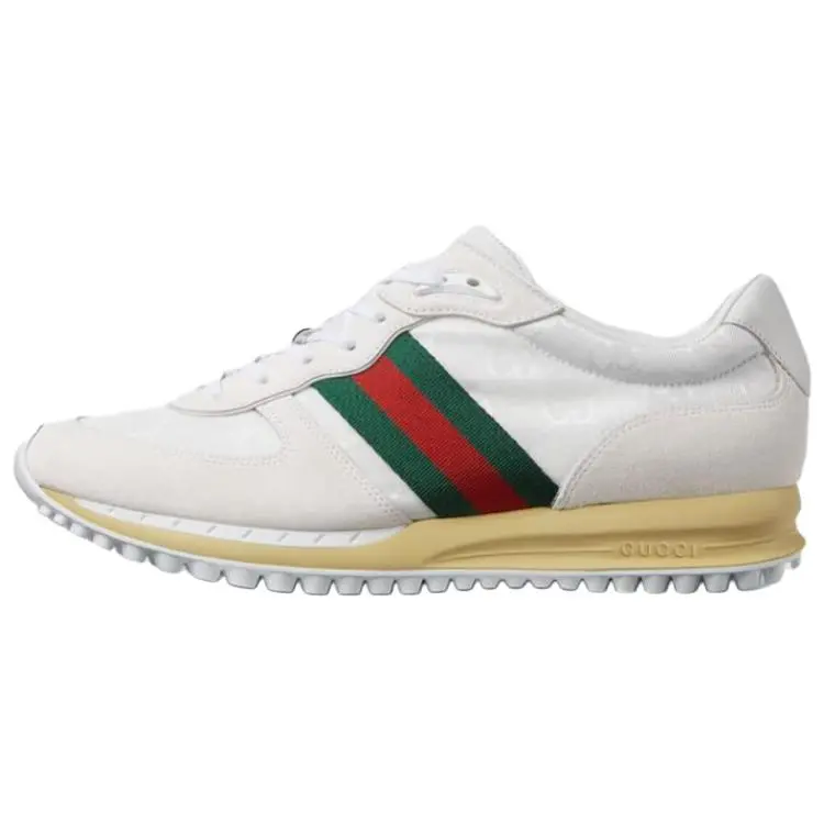 Gucci Re-Motion Canvas Low-Top Lace-Up Casual Sneakers for Men in White Verifiable, with credentials and supporting global authentication