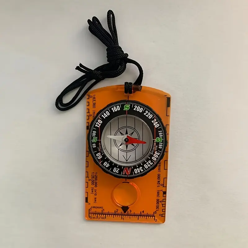 1pc All-in-One Compass, Map Scale & Needle - Outdoor Navigation Tool with Directional Arrow, Scale Bar, Base Plate - Compact & Lightweight for Hiking, Camping, Orienteering - Compatible with Devices - Ideal for Backpacking, Surveying, Geocaching - Green/B