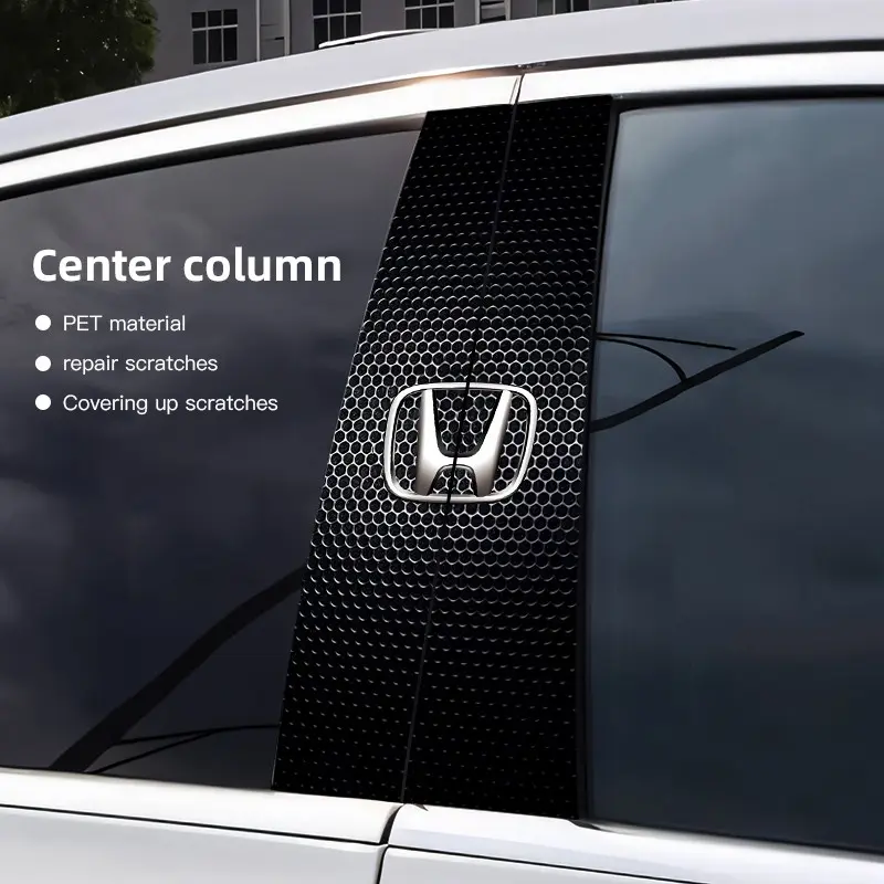 Car Stickers B-Pillar Center Column Decoration Cover Decals Auto Accessorie For Honda Civic FIT CRV Accord Jazz HRV Insight CRZ