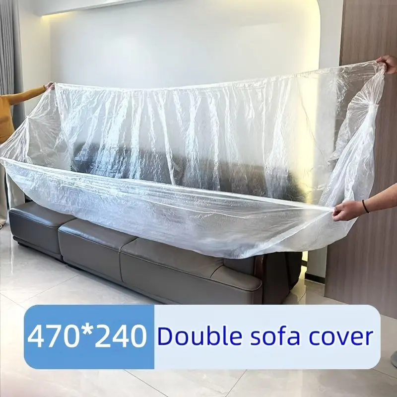 3-Pack Extra Large Elastic Dust Covers, Household Dust Cover, Transparent Pe Material, Fits Sofa, Air Conditioner, TV, All-Season Furniture Protection