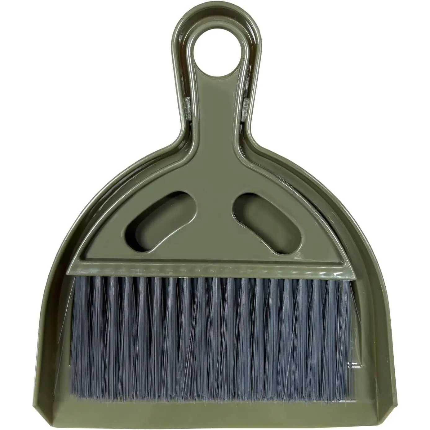 Mini Broom and Dustpan Combo Set Portable Small Cleaning Tools for Home Office RV Learning Camping (Olive Green)