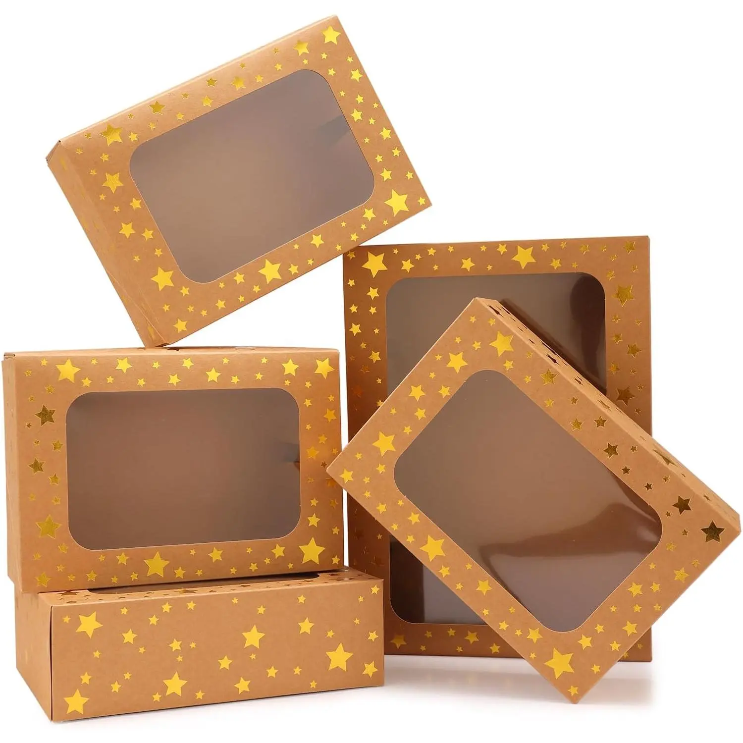 24 Pack Christmas Cookie Boxes,  Bakery Boxes with Window (9x6x3 Inch),Sturdy Pastry Boxes for Baked Goods, Box for Holiday  Exchange, Cookie Tins with  for  Giving