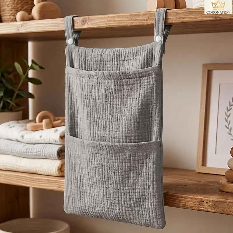 Baby Bedside Organizer, Crib Hanging Storage Bag, Multi-Pocket Nursery Caddy for Diapers, Bottles, Pacifiers & Wipes, Portable Baby Essentials Holder for Bassinet, Nursery & Bedroom