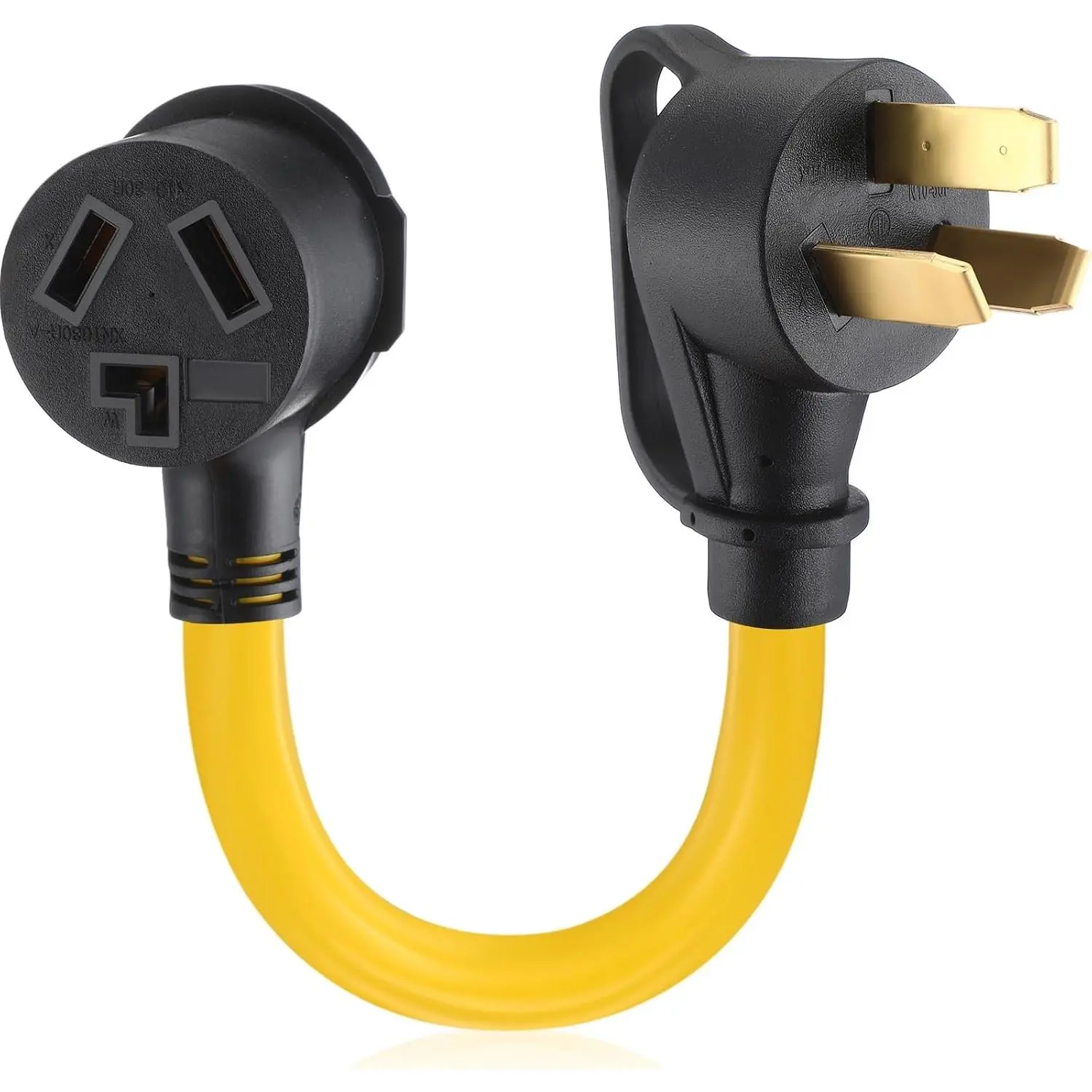 50Amp to 30Amp Dryer Adapter Cord NEMA 10-50P Male to 10-30R Female 3 Prong 30Amp Plug Adapter for Old Style Dryer/Range to Dryer STW 10 AWG, 1.5FT, ETL Listed