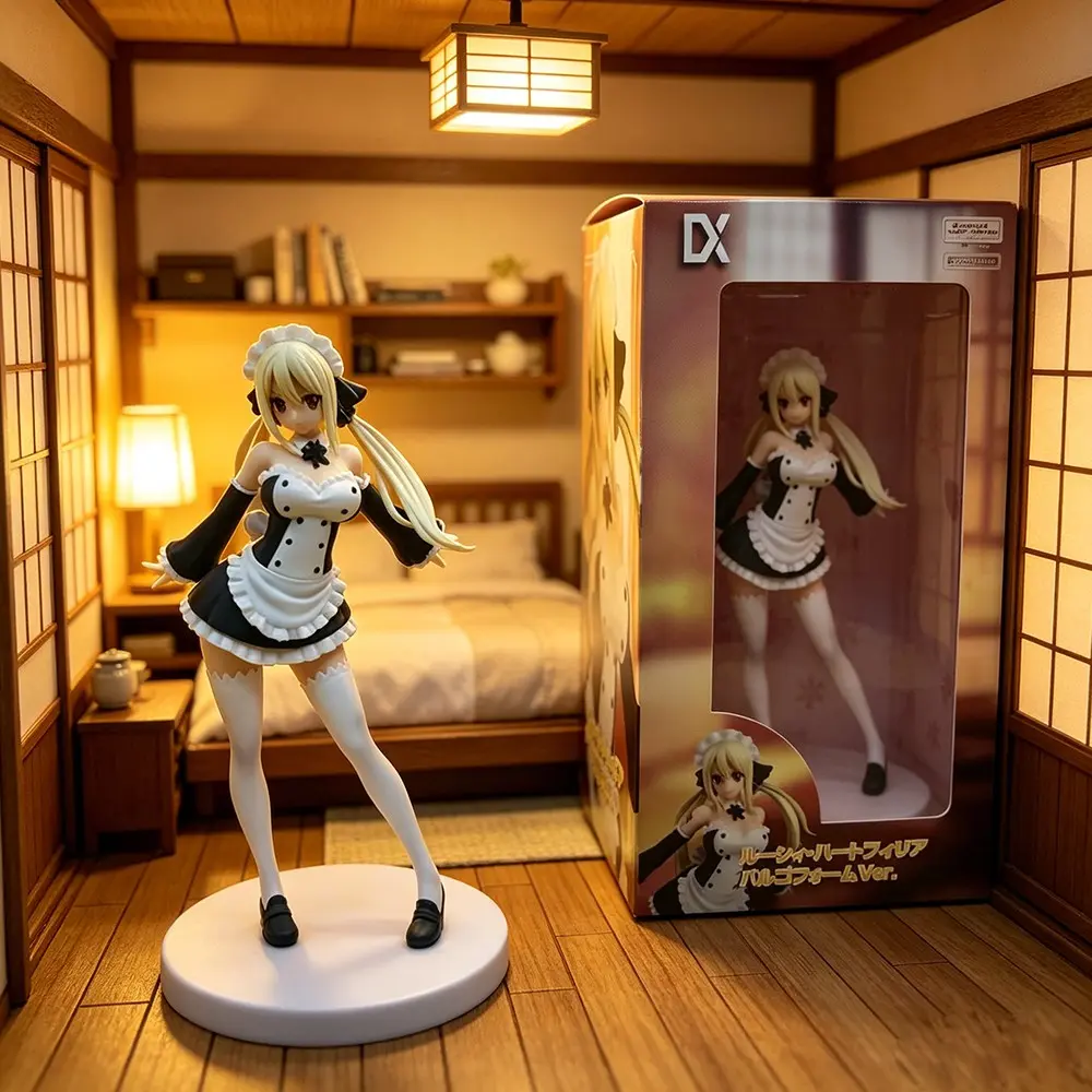 One Piece Fairy Tail Lucy Heartfilia Figure, Figurine, Maid Outfit Ver. with Blonde Twin Tails, Collectible Statue, Maid Form with Premium Paint Finish, Desk Display, Collectible Pvc Figure, Anime Collectibles