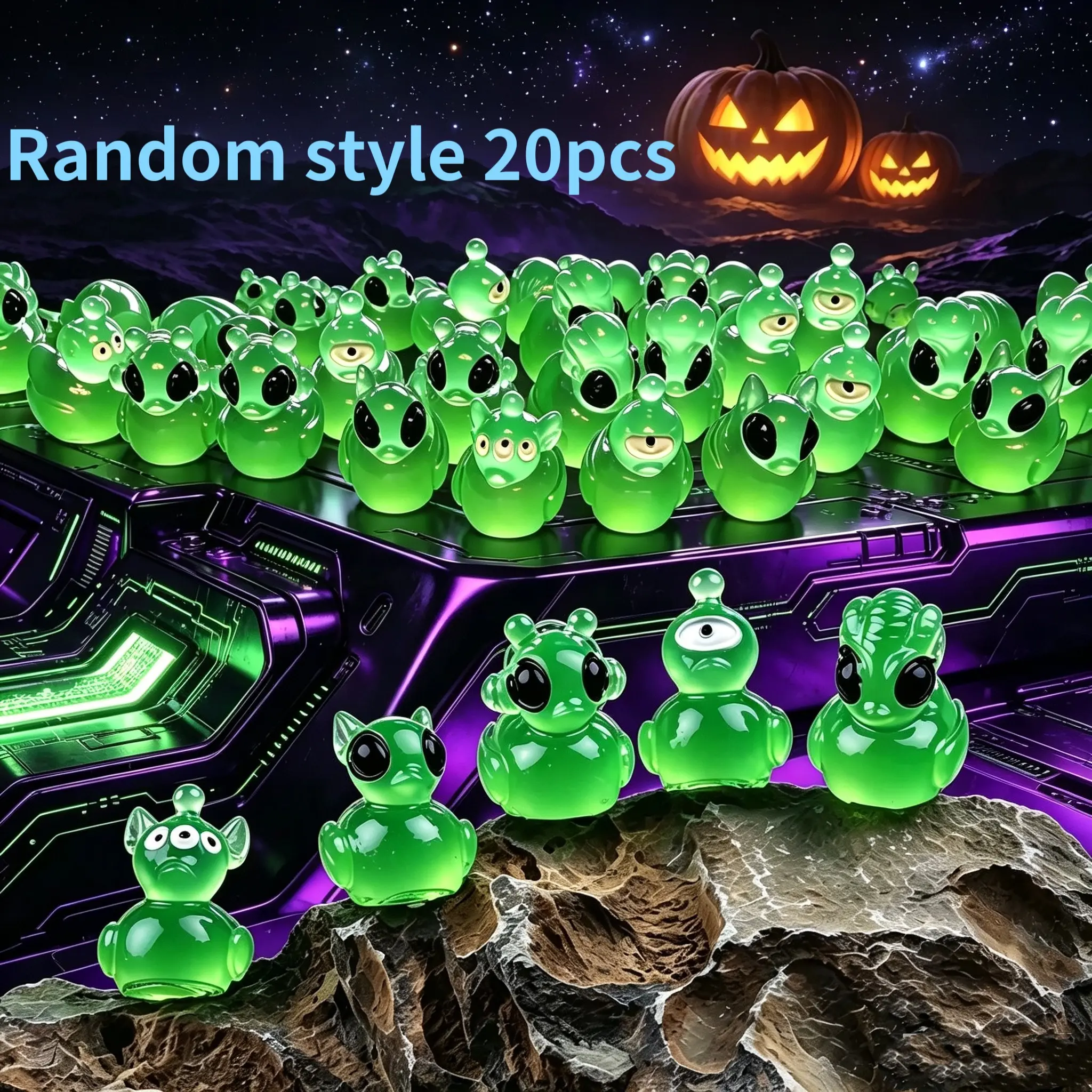 Mini Alien Resin Ducks, Fun Space Theme Festive Decorations, Cute Weird Desk Ornaments, Halloween Christmas Decor, Sci-Fi Fan Gifts, Ornament Set