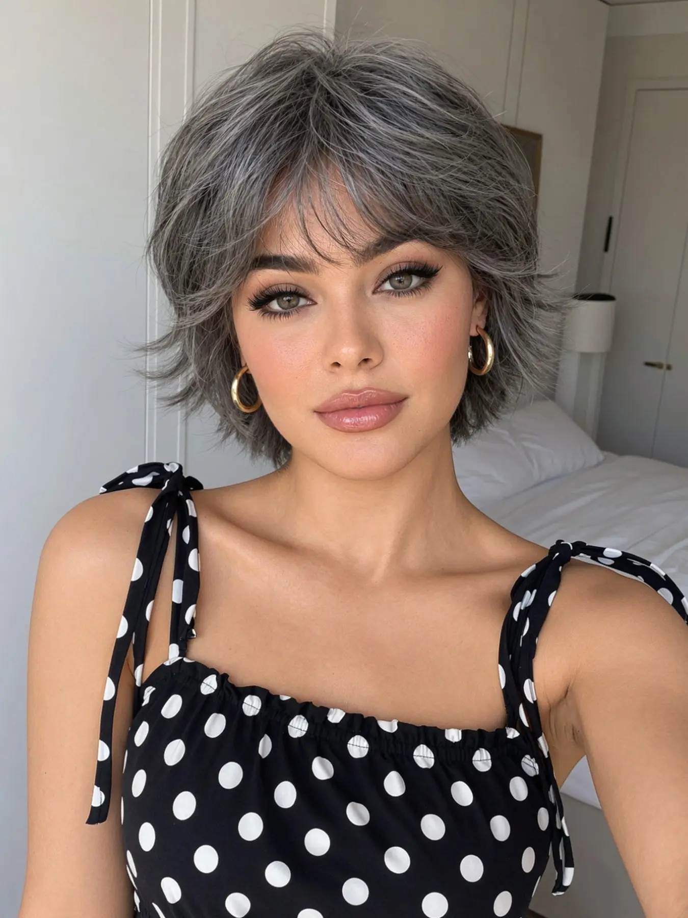 Bob Wig, Silver Grey, Short Straight Synthetic Wig, Heat Resistant Fiber For Women Daily Style, Synthetic Hair Wig