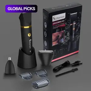 3 in 1 Electric Body Hair Trimmer, Groin Hair Trimmer for Men, Electric Shaver IPX7 Waterproof Men's Hair Trimmer, Rechargeable Hair Removel Tool for Men, Portable Hair Trimmer, Nose Hair Trimmer, Trimmer Kit, Great Gift for Men #GLOBAL PICKS
