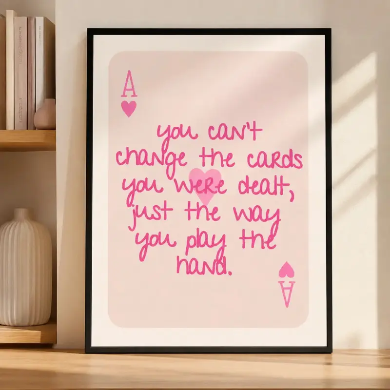 Ace Card Print Trendy Wall Art Prints Pink Wall Art Digital Prints Bar Cart Decor Wall Prints Retro Girly Bedroom Printable Art Cute PostersCanvas Poster Wall Decor, Room Decorations, Funky Home Decor,bedroom canvas poster