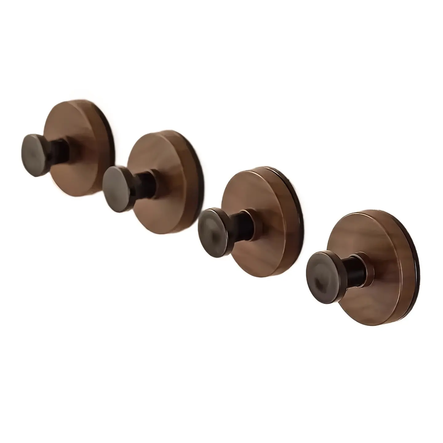 4pc Walnut Wood Texture Hooks, No Drilling Wall Mount Kitchen Organizer, Adhesive Hooks for Home Storage, Easy Install Hanging Racks