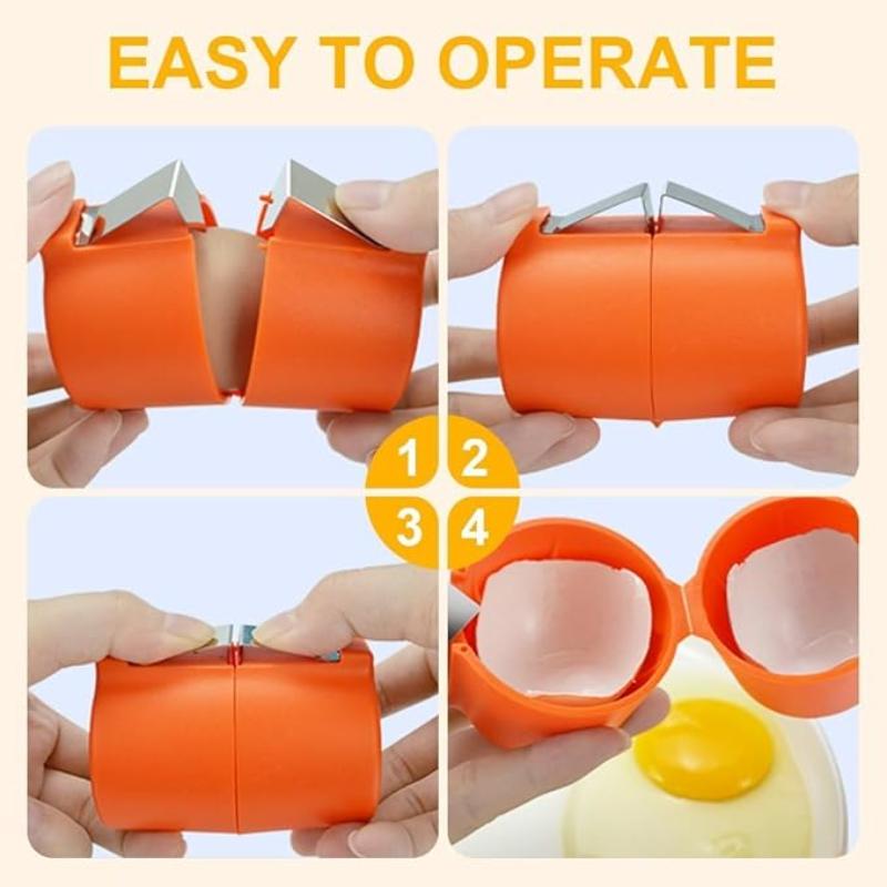 Egg Shell Opener & Separator New Egg Cracker Tool with Egg Shaped Tray Quick Shelling No Crumbs Set 2026 Model
