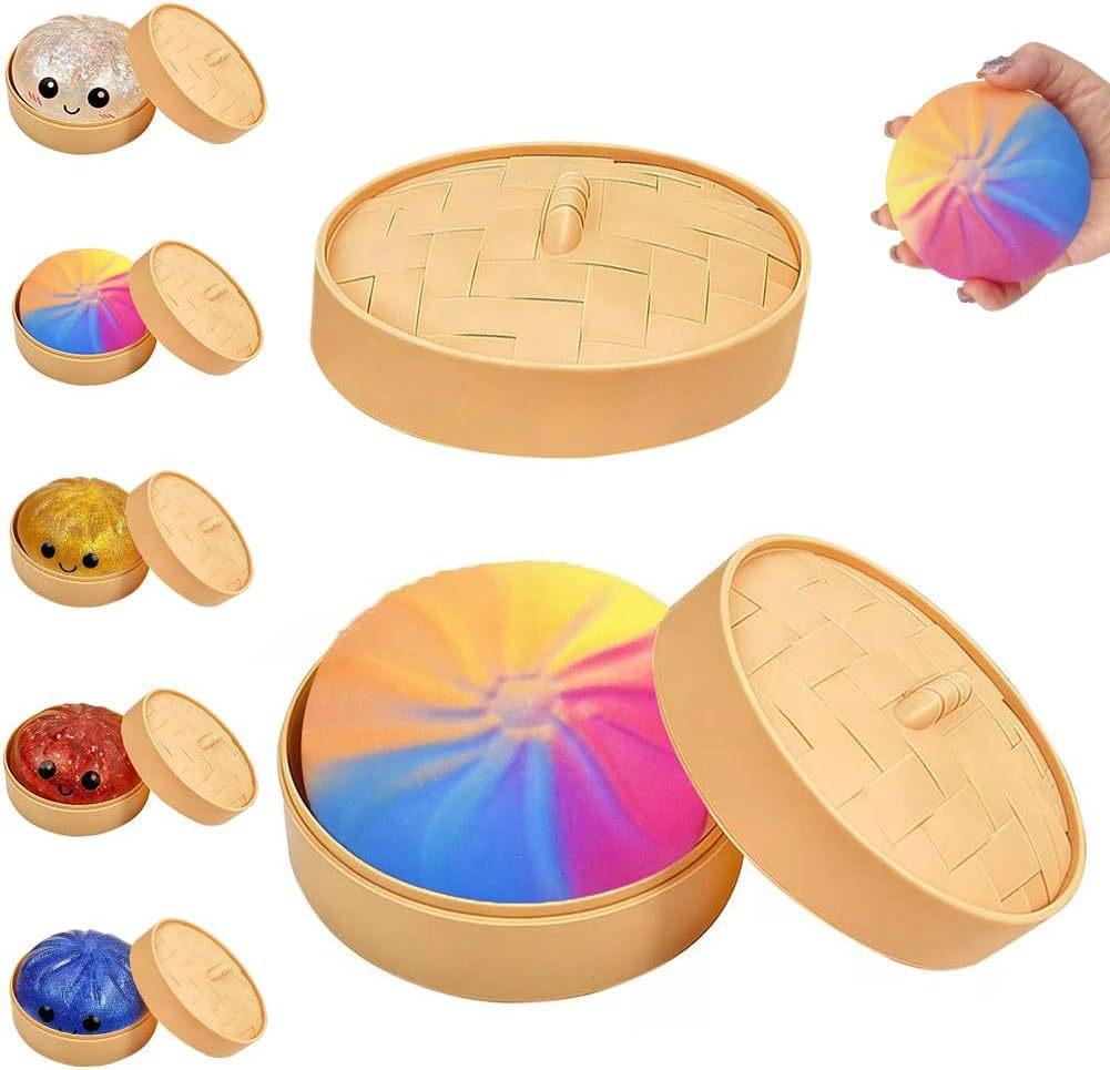 Dumpling Squishies carry around soft non-stick hand squeeze pull back decompression toy
