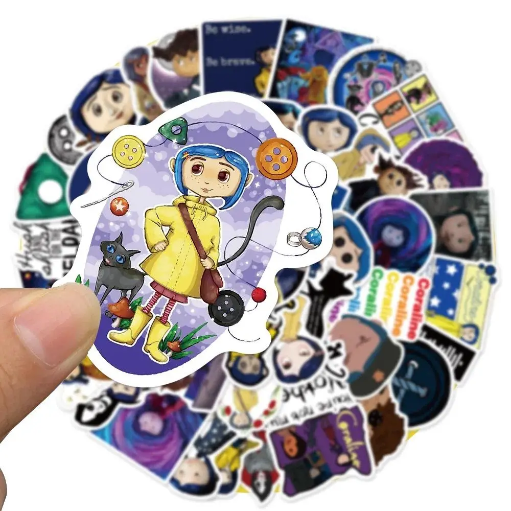 100Pcs Animated Horror Movie Coraline & the Secret Door Stickers Phone Scrapbook Suitcase Cartoon Waterproof Graffiti Sticker