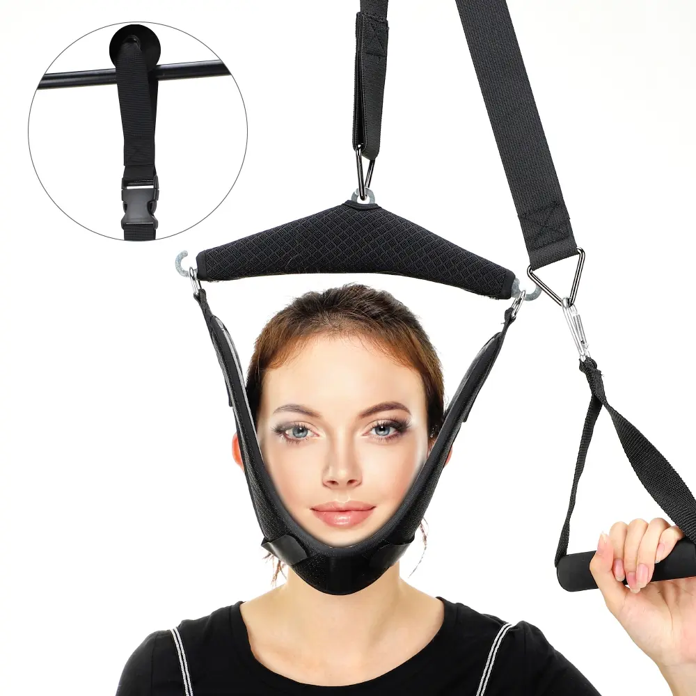 Home Hanging Neck Stretcher with Detachable 2-in-1 Design, Lightweight Aluminum Frame with Cushion Straps, Portable Tool-Free Installation, Ideal for Neck Tension Relief, Home Use Healthcare #GLOBAL PICKS