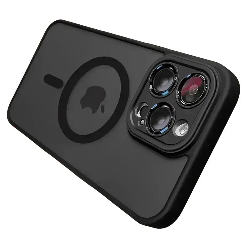 Luxury Magnetic Wireless Charging Case for iPhone 18/17/16/15/14/13/12/11 Pro Max Plus - Matte Translucent Hard PC Armor, Shockproof, Camera Lens Protection, Magnetic Charge Accessory
