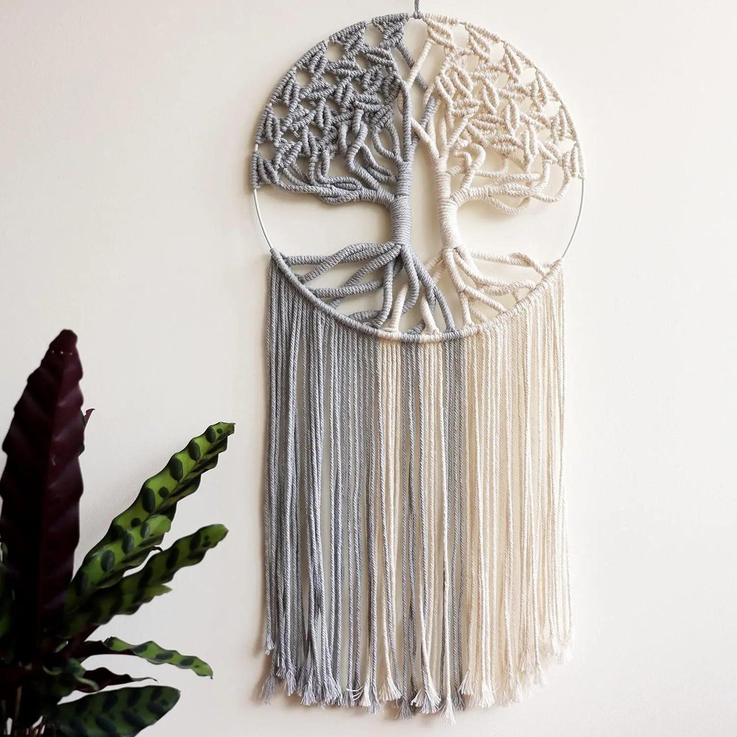 Tree of Life Macrame Wall Handmade Woven Boho Home Wall Decor for Bedroom Nursery Apartment Dorm for Teen Girl Mom(13" W X 31.5" L)