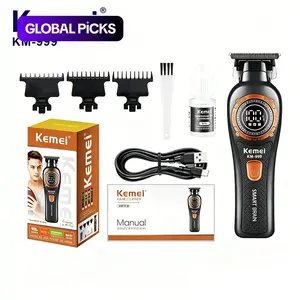 Km-999 Professional Hair Clipper, 3 Limit Combs Included，USB Rechargeable, LCD Display, Precision Blades, Ergonomic Design, Low Noise, Suitable for Men and Women, Fade Clipper, Rounded Blade Tips #GLOBAL PICKS