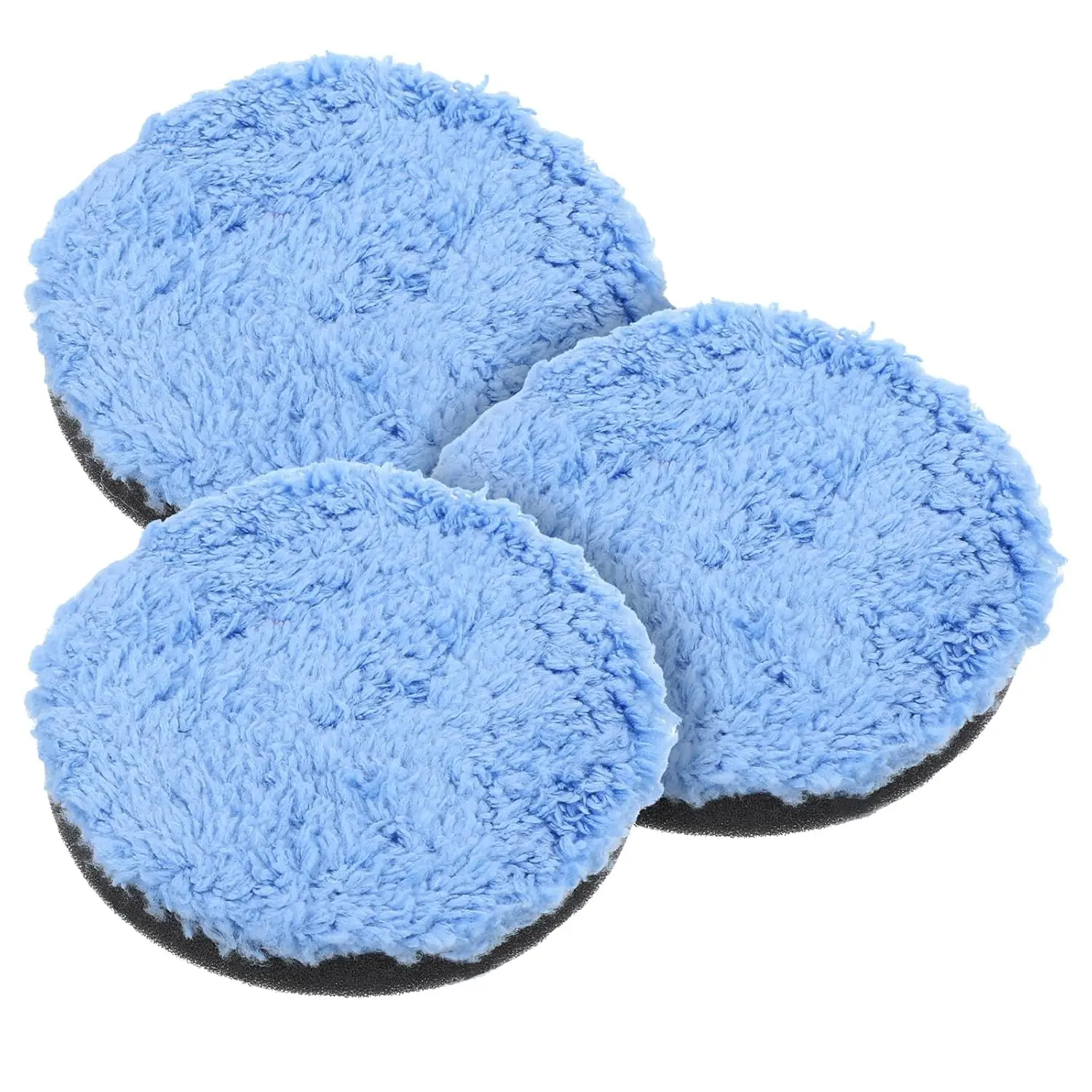 3 count Polishing Pads, Buffing Pads, Microfiber Polishing pad for  Compounding,3 Polished Pad for Scratch Removal, Waxing and Buffing (3.15 Inch/ 80 MM, Blue)