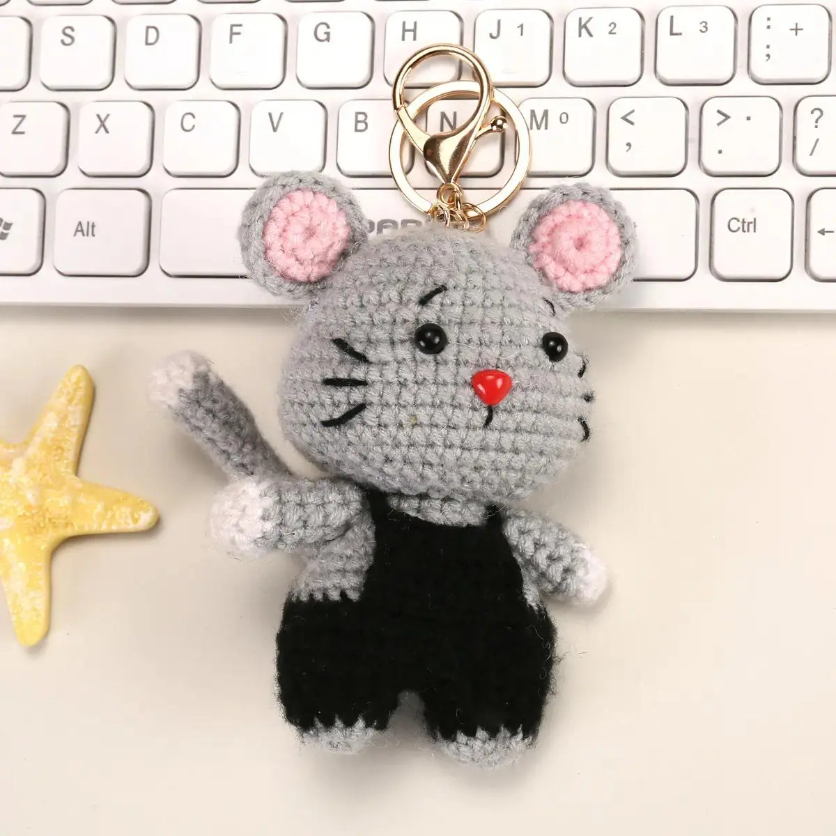 Unisex Handmade Crochet Zodiac Animal Keychain - Cute Plush Animal Zodiacs Charm, Collectible Gift for Cycling Car Keys Backpack Hanging Decoration (Sports & Outdoor Leisure Accessory), Handmade Charm, Soft Yarn, Cars Accessories