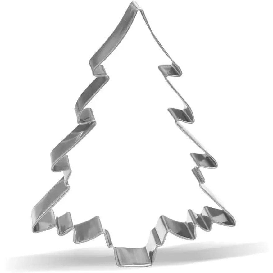 4.7x3.7 in Sturdy 1-Piece Tree Shape Christmas Cookie Cutter, Stainless Steel Bakeware for Holiday Use