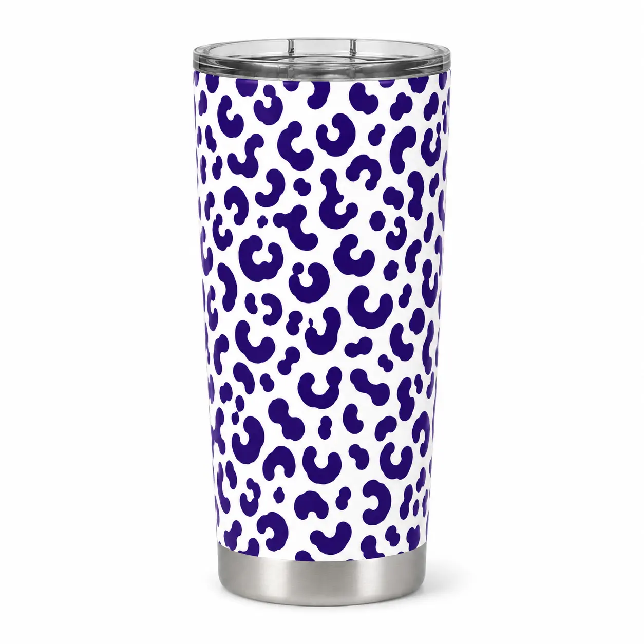 20oz (500ml) Stainless Steel Vacuum Flask Mug - Portable Plaid Watercolour Print Patchwork Purple Leopard & Animal Geometric Design Insulated Tumbler, Anti-Scalding Leakproof Lid, Casual Drinkware Gift for Women