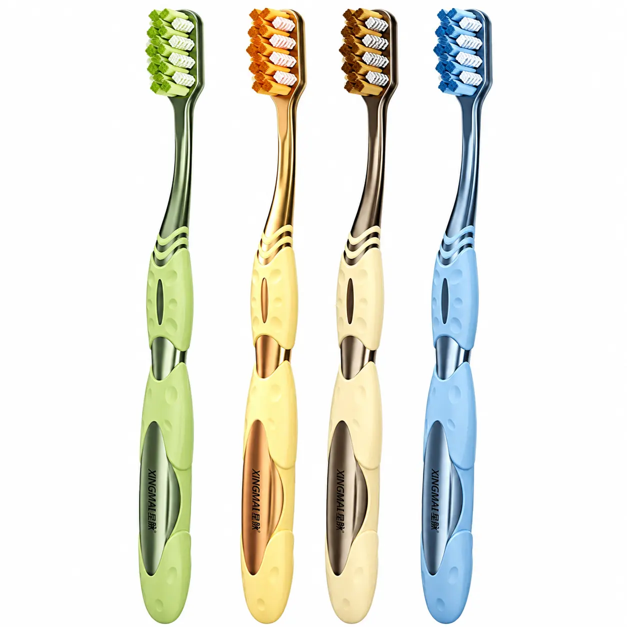 Ergonomic Curved-Handle Hard-Bristle Toothbrush for Adults – Deep-Cleaning, Stain-Removal Design with Angled Bristles for Enhanced Plaque Control and Natural Teeth Brightening