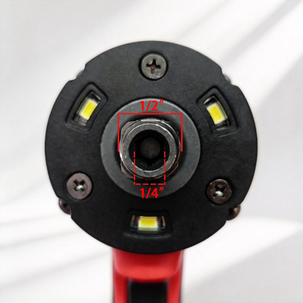 High-torque brushless impact wrench 1/2" drive cordless electric screwdriver with 4-speed adjustment, suitable for 18V batteries (battery not included).Suitable for automotive repair, construction, DIY, furniture repair, and industrial use power tools