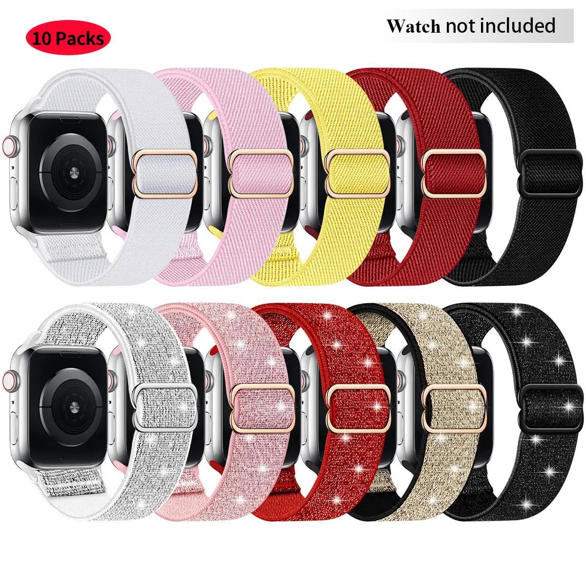 Nylon Smart Watch Strap (Only Band), Adjustable Elastic Breathable Watch Band, Stylish Smart Watch Replacement Watchband Suitable for Apple Watch, Smartwatch Strap, Smart Watch Accessories