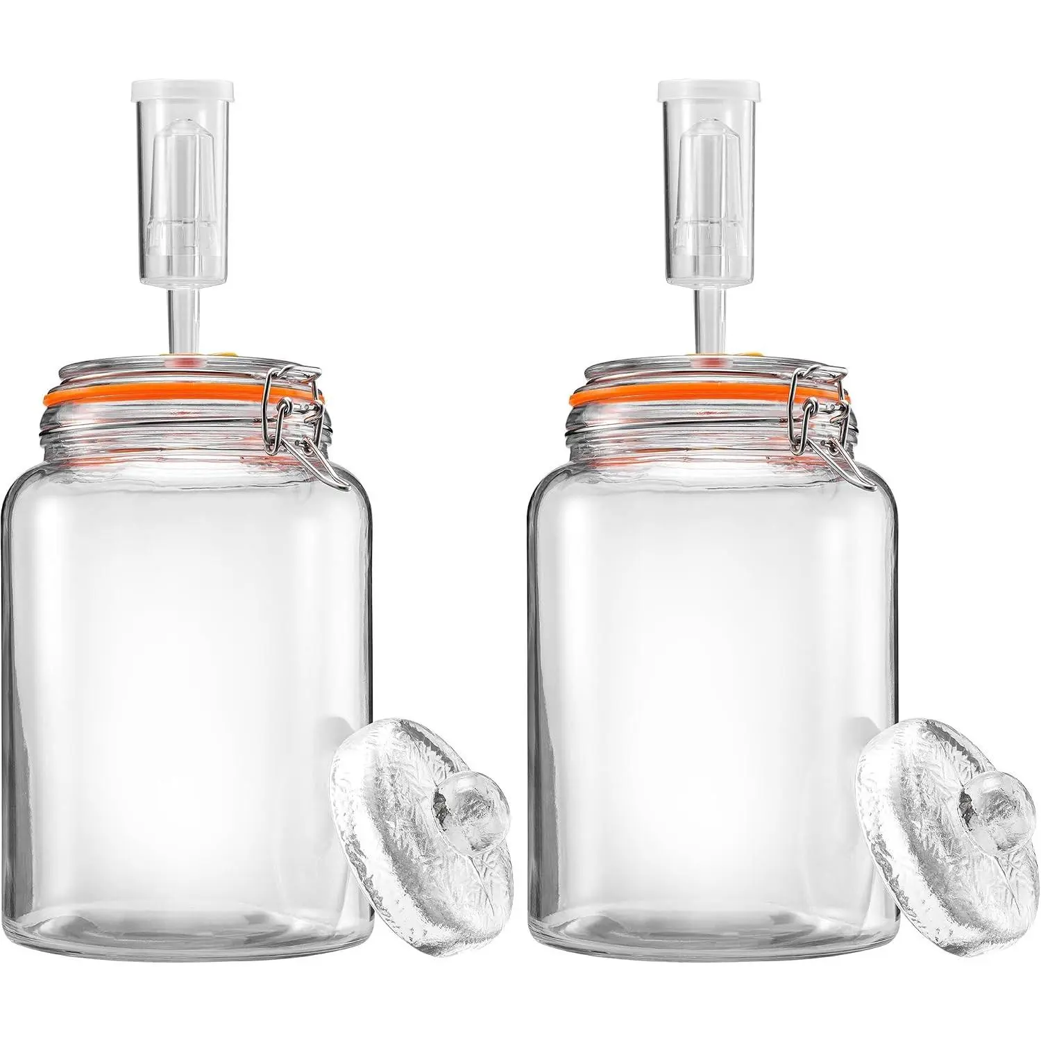 1 Gal Fermentation Kit, Jars, Weights & Airlocks, 2 Pack | Perfect for Sauerkraut, Kimchi, Kombucha and Pickles