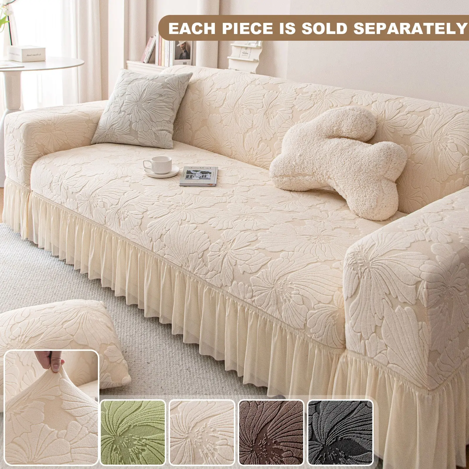 Luxury Sofa Protector Set, Dustproof Sofa Slipcover, Full Coverage Dust-Proof Design, Pet-Friendly, Durable, Breathable & Washable Sofa Covers, Ideal for Home & Hotel Use