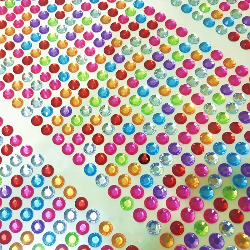 640pcs/pack 5mm Rhinestone Stickers, 1040pcs/pack 3mm Rhinestone Stickers, Gemstone Stickers, Self-adhesive Jewelry Stickers, Crafts Sparkling Rhinestone Stickers, Eye Makeup Decoration, Acrylic Rhinestone Stickers, Decorative Stickers