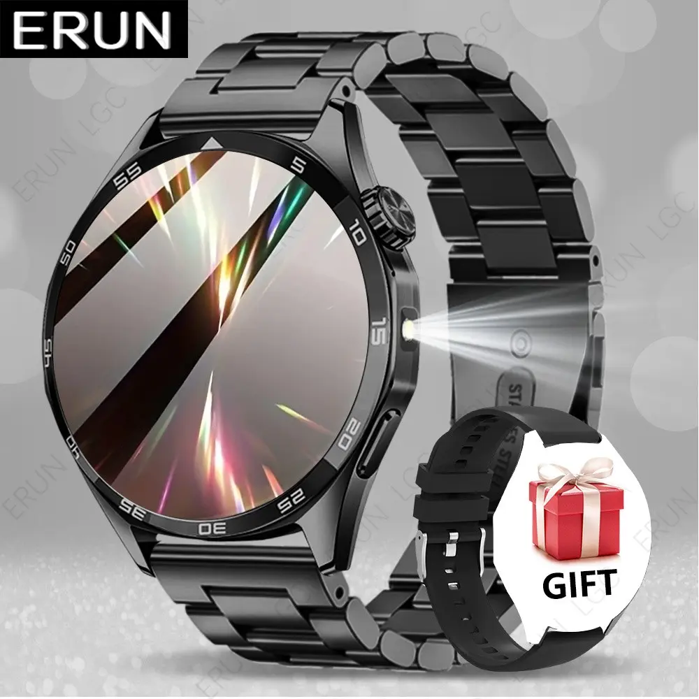 Erun Men's Smartwatch, Bluetooth-compatible Connectivity, Digital Watch Face, Step Counter, LED Flashlight, Smartphone Notifications, Fashion Sport Gift, Smartwatch With Calls, Smartwatch With Pedometer