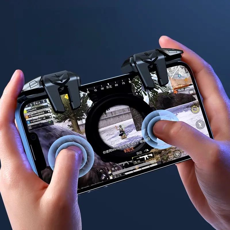 The  mobile game trigger is an ergonomic retractable gamepad with auxiliary buttons and mechanical buttons for mobile games