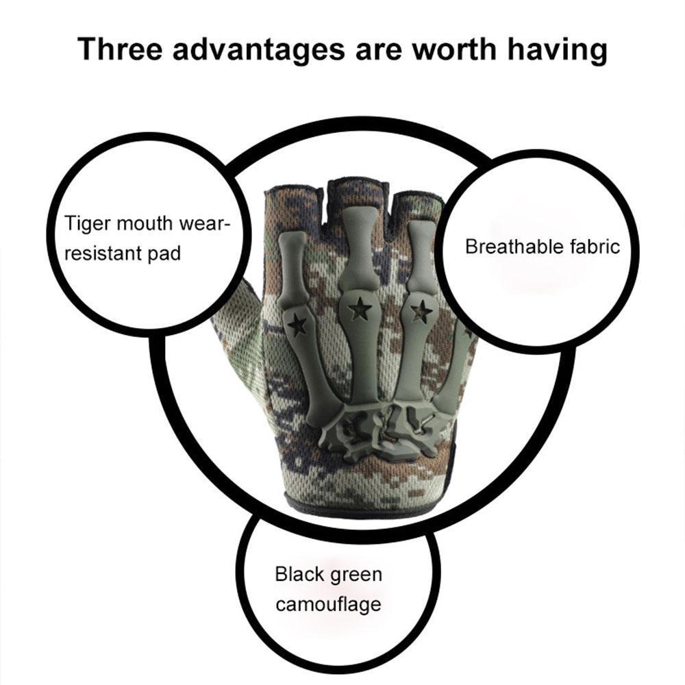 Fingerless Gloves Cycling Non-slip Half Finger Gloves for MTB Bike Outdoor Sports Exercise Skate Skateboard Roller Skating