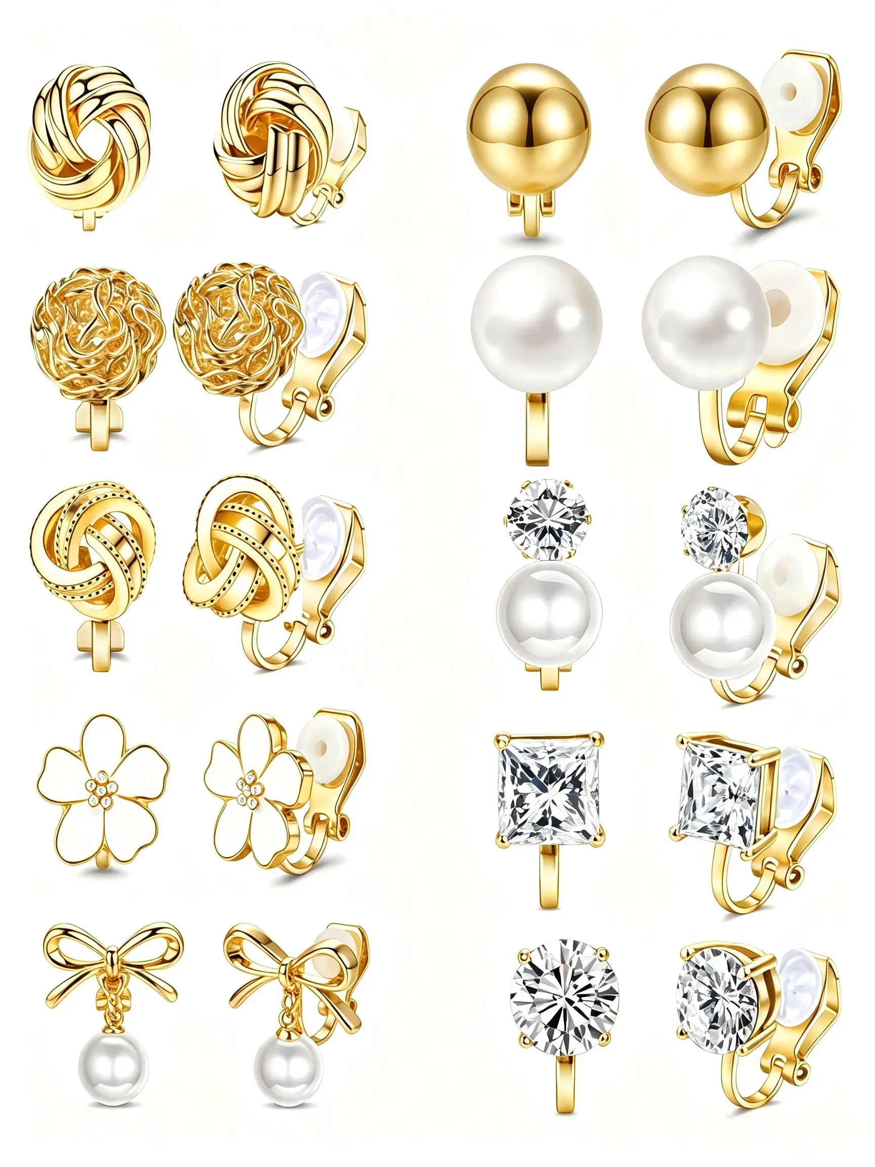 Hypoallergenic Clip On Earrings No Piercing Required Dainty Coquette Aesthetic Pearl Rhinestone Jewelry Stackable Daily Wear