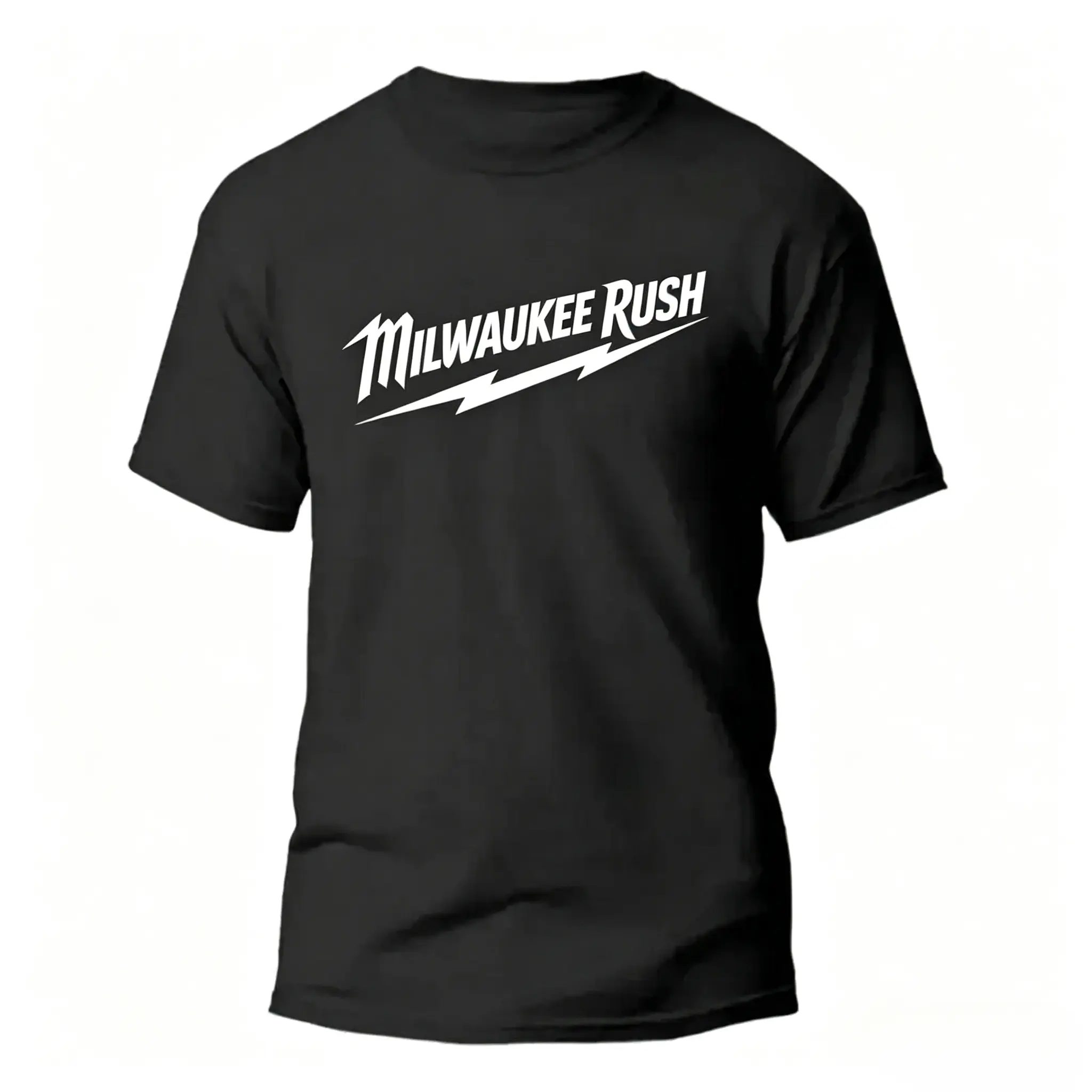 Milwaukee Logo T-Shirt For Men In Black And White With Short Sleeve Comfort Fit