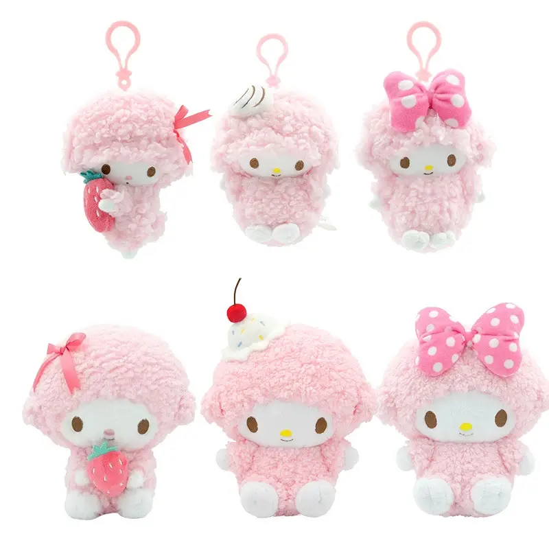 Genuine Sanrio Piano Plush Toy Hello Kitty My Melody Kuromi Cinnamoroll Cartoon Student Backpack Pendant Decoration Girl Gift