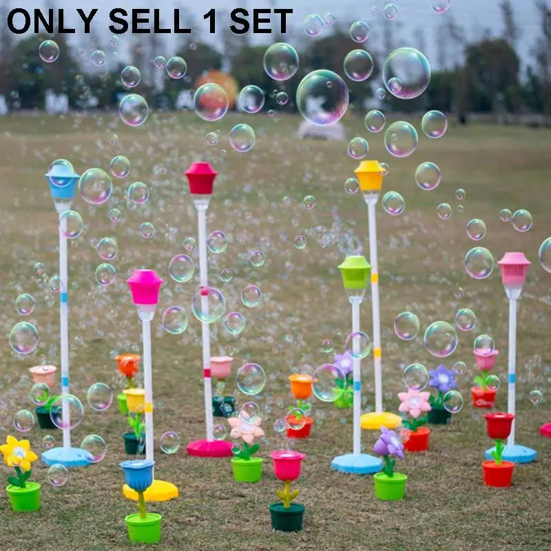 Bubble Torch Garden Lamp, Rechargeable Adjustable Bubble Machine with Lights & Music, Auto Vertical Bubble Machine for Wedding Gift, Outdoor Bubble Machine
