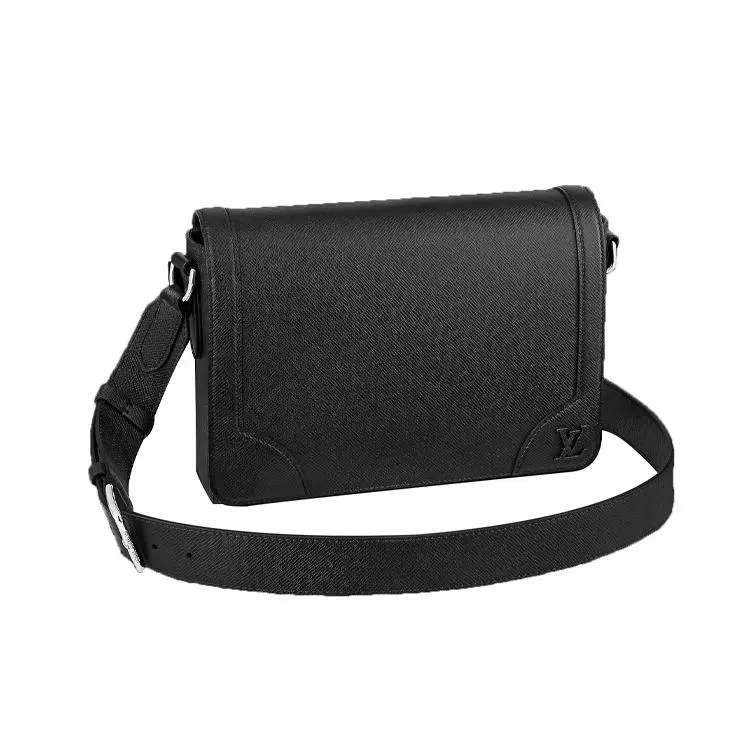 Louis Vuitton New Flap Crossbody Bag for Men, Embossed Calfskin, Messenger Style, Black