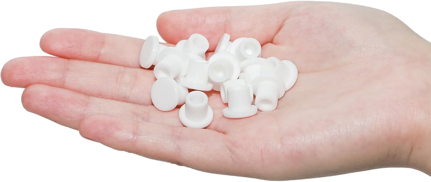 30 countS Silicone Rubber Plug,White Hole Plug,Waterproof Plug Tube Plugs Hole Plug,Flexible Hole Plug Cover Fit for 0.33"/8.3mm