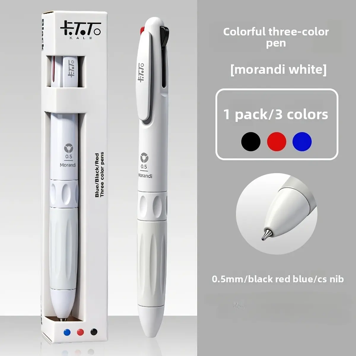 3-Color Multi-Function Pen – 0.5mm Smooth Writing, Comfortable Grip, Minimalist Aesthetic, Must-Have for Teachers, Students & Office Workers, Writing Pens, College Student Pen