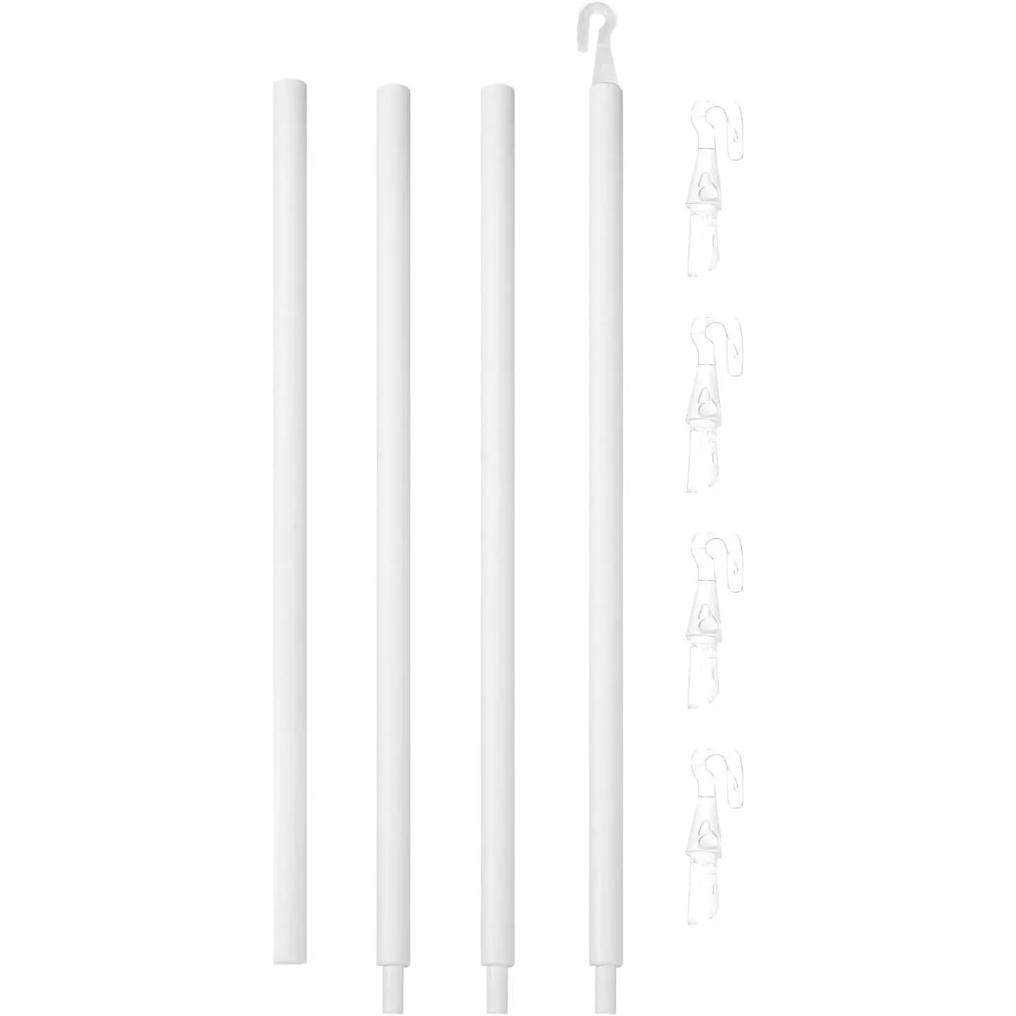 46 Inch Long Plastic Blind Tilt Wand Replacement, 1Pc White Blind Opener Stick with 5 Hook for Vertical Window Blinds Shades