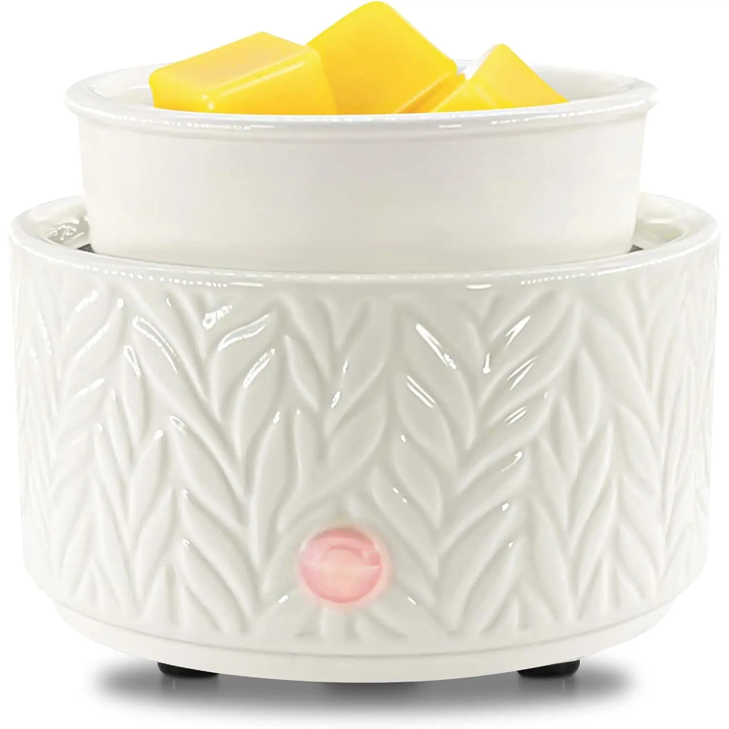 Wax Melt Warmer for Scented Wax Melts 3-in-1 Electric Ceramic Candle Wax Warmer Burner Fragrance Wax Melter for Home Office Bedroom Gift & Decor (Leaf)