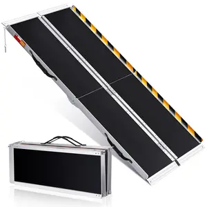 Heavy Duty Portable Aluminum Wheelchair Ramp – 600lb Capacity – Anti-Slip Surface – Ultra Lightweight & Collapsible – For Steps, Doors, Curbs, Cars, Scooters – Safety Lock – No Additional Accessories